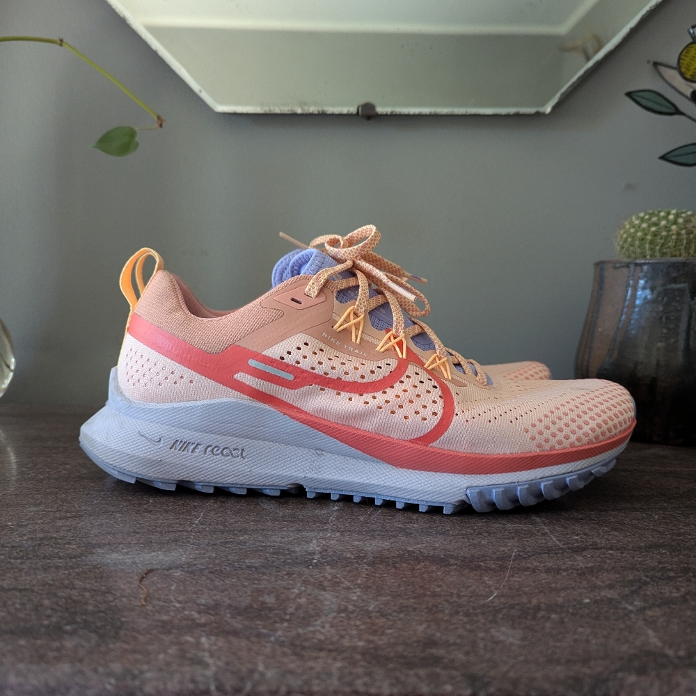Nike sneakers US size 10 pink coral and purple